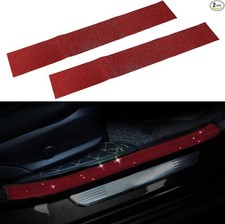 2PCS Car Door Edge Entry Guard, Bling Rhinestone Car Anti-Collision Adhesive Red