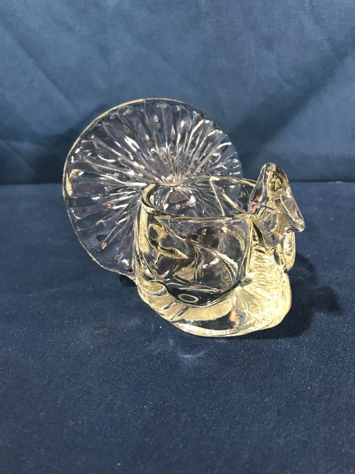 Vintage Avon Turkey Votive Holder, Heavy Clear Glass, Tealights
