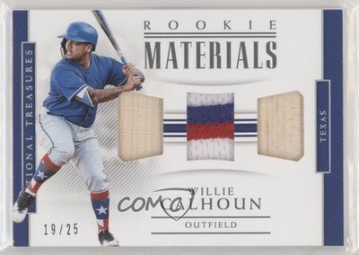 2018 Panini National Treasures Triple Holo Silver 19/25 Willie Calhoun RC fm0
