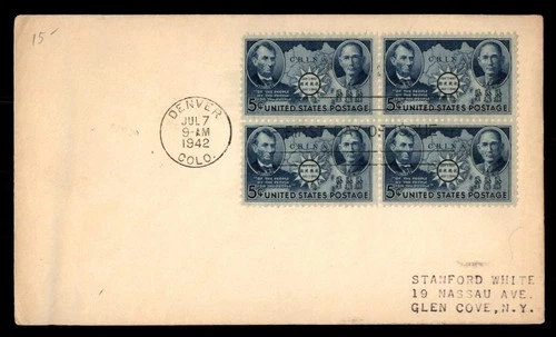 Mayfairstamps US FDC 1942 Colorado block 5 cents joint China stamp First Day Cov