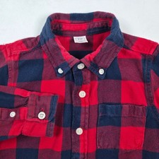 Baby Gap Flannel Shirt 5T Red Navy Blue Buffalo Plaid Button Down Long Sleeve