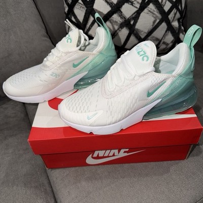 Nike Air Max 270 GS Sneakers SUMMIT WHITE/EMERALD RISE Size 5Y