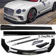 Front Bumper Lip Spoiler Body Kit Rear Lip Glossy Black For Bentley Continental
