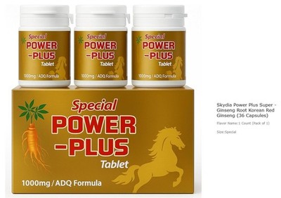 Power plus Super - Ginseng Root Korean Red Ginseng (36 Capsules)