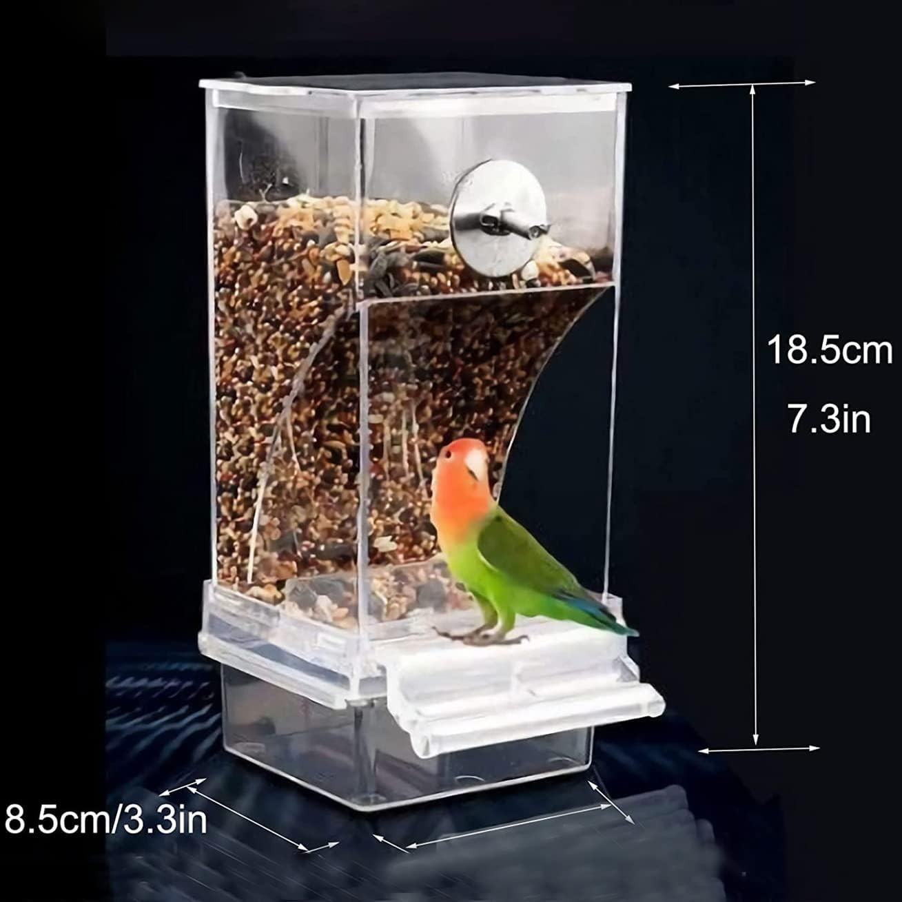 "Automatic Bird Feeder,No_Mess Bird Feeder for Cage,Transparent Food Container..