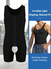 Mens Compression Slim Bodysuit Tummy Control Full Body Shaper Faja Para Hombres