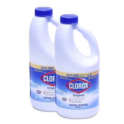 Clorox Concentrated Liquid Bleach Original 1.27 L x 2 Pack with Cloromax Tech