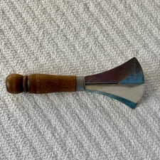 Vintage Travco Rocker Food Nut Chopper Stainless Steel Wood. 5.75 inches