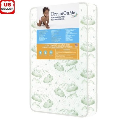 Waterproof Antibacterial 3 Inch Inner Spring Mattress Play Yard Infant Safe New