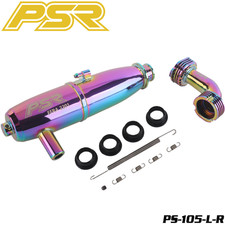 POWERSTAR PS-105-L-R 1/8 On-Road Exhaust Pipe (EFRA 2201) Rainbow Plating RC Car