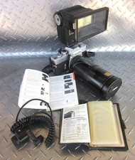 Minolta SRT 202 35mm Camera w. Vivitar 283 Flash Filter Kalimar 28-200mm Zoom