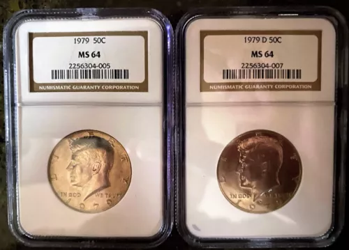 Kennedy Half Dollar Set 1979 NGC Certified. New NGC Silver Plastic Slab Box INCL