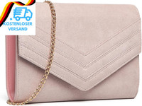 Miss Lulu Clutch Damen Envelope Pochette Abendtasche Mode Elegant (Rosa)