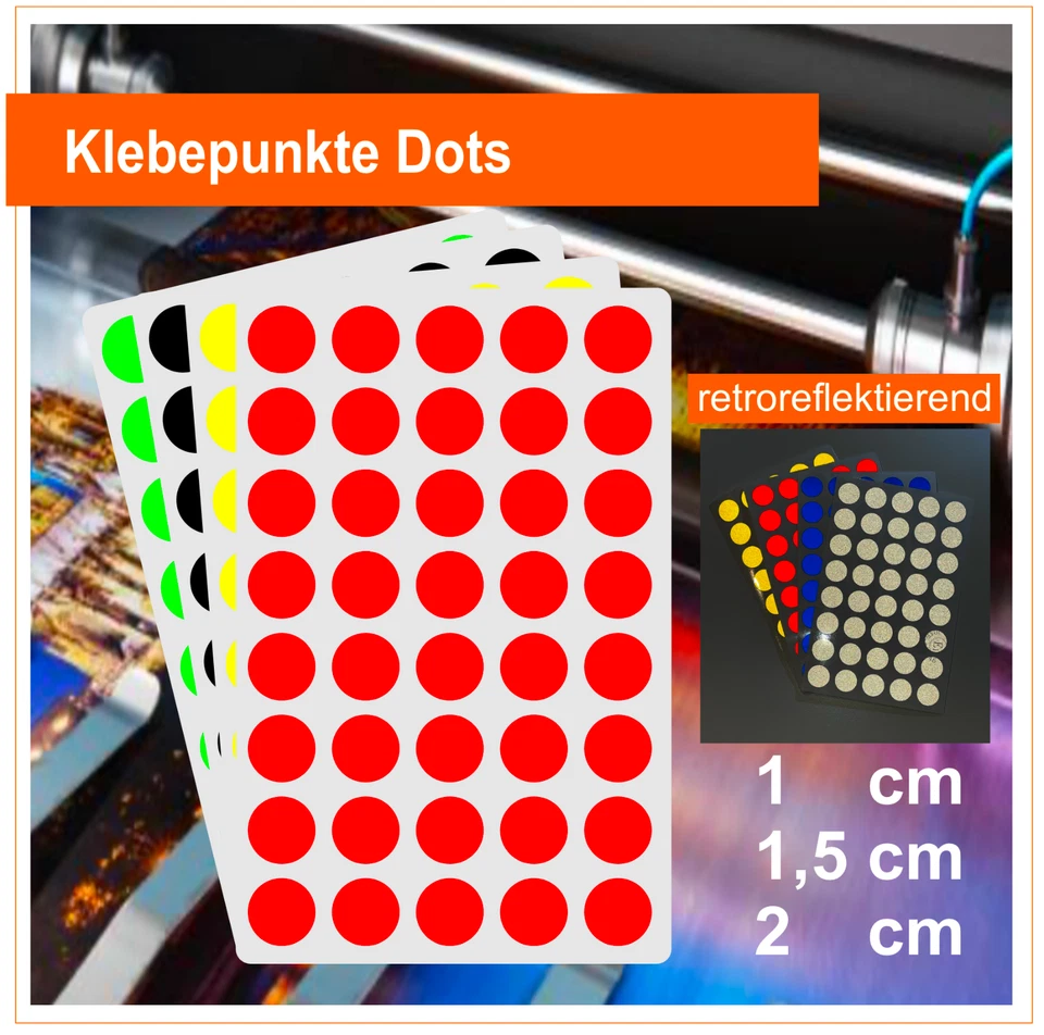 Dots Klebepunkte - normale oder retroreflektierende Farben