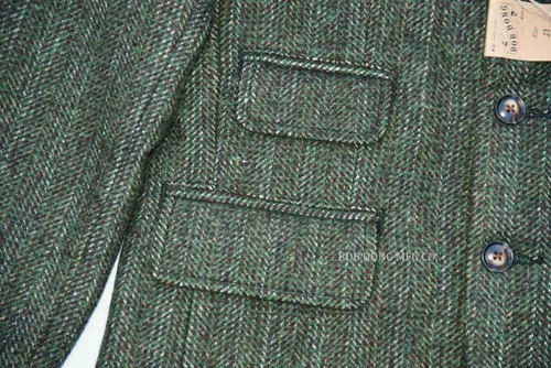 BOB DONG Tweed Jacket Blazer Vintage Country Striped Wool Sport Coat For Men - Picture 10 of 12