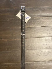 Angel Pet Supplies Athens Rhinestone Classic  Leather Dog Collar Black 16”