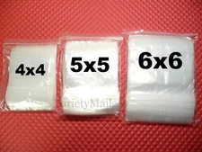 300 Reclosable Storage Bag Variety Pack ~ 4x4 5x5 6x6 ~ Clear 2 Mil Zip-Top Bags
