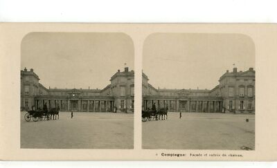 Compiegne Facade et Entree du Chateau Photographic Stereoview c1910