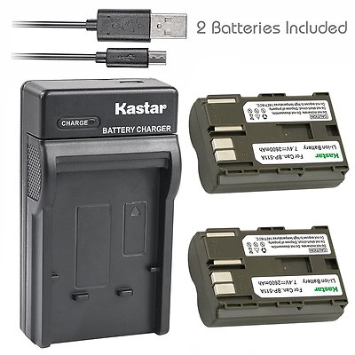 BP-511 Battery & Slim Charger for Canon EOS 5D 10D 20D 20Da 30D 300D 40D 50D