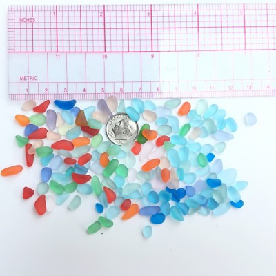 100 pcs tiny 5-9 mm blue red green beach sea glass jewelry making bulk  wholesale