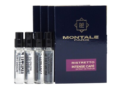 MONTALE PARIS RISTRETTO INTENSE CAFE EDP 2.0ml .06oz x 4 COLOGNE PERFUME SAMPLES