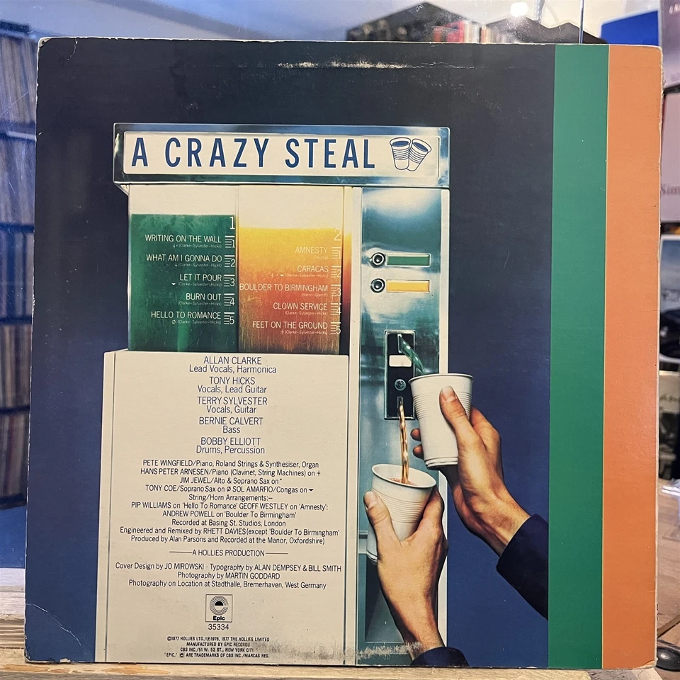 [ROCK/POP]~EXC LP~The HOLLIES~A Crazy Steal~[1980~EPIC~BLUE LABEL~Reissue] - Image 2 of 4