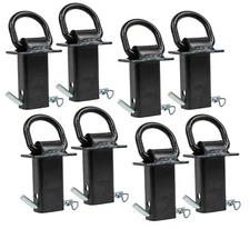 (8 Pack) Heavy Duty Trailer Stake Pocket -Small 5/8 Inch Forged D Ring Black ...