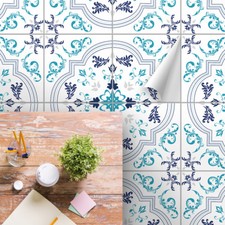 Floor Tile Stickers Set of 20 "Bruno" for Kitchen, Bathroom, Shower Durable
