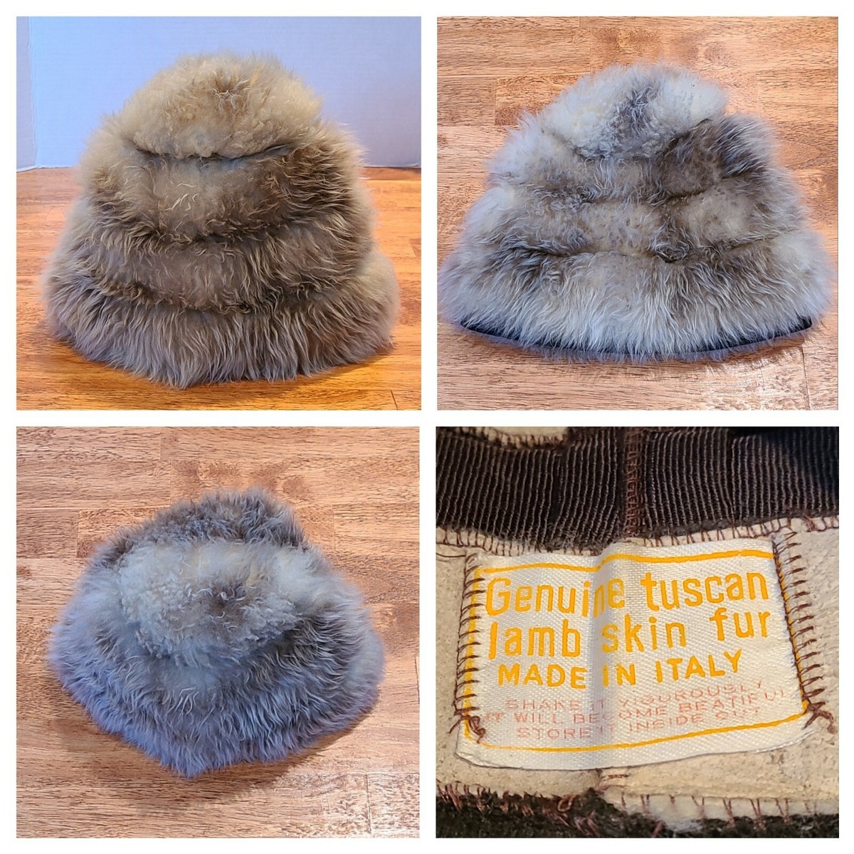 Vintage Genuine Tuscan Italian Lamb Skin Fur Winter Hat  display picture 2