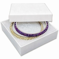 BULK 3.5x3.5x1 Cardboard #33 JEWELRY GIFT BOXES Cotton Fill Kraft Paper Shipping