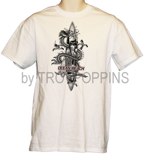 1-CAMISETA IMPRESA GRÁFICAMENTE ENGRANAJE OCEAN BEACH GIRL CHINA HOT SURFFER DRAGON TATUAJE OCEAN BEACH GEAR - Imagen 6 de 6
