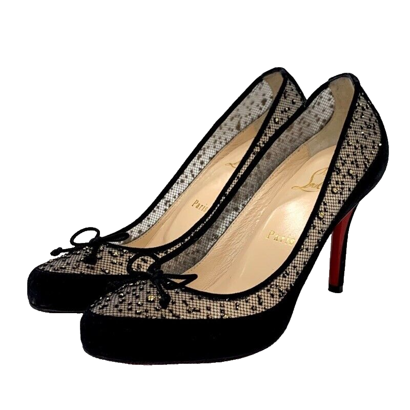 靴 Christian Louboutin 36.5 Christian Louboutin Blue Denim Pigalle Spikes Flats Size 6