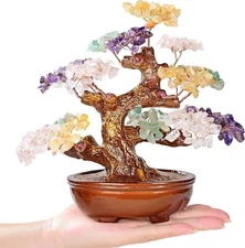 KALIFANO Gemstone Bonsai Tree of Life Sculpture - Choose Your Gemstone-