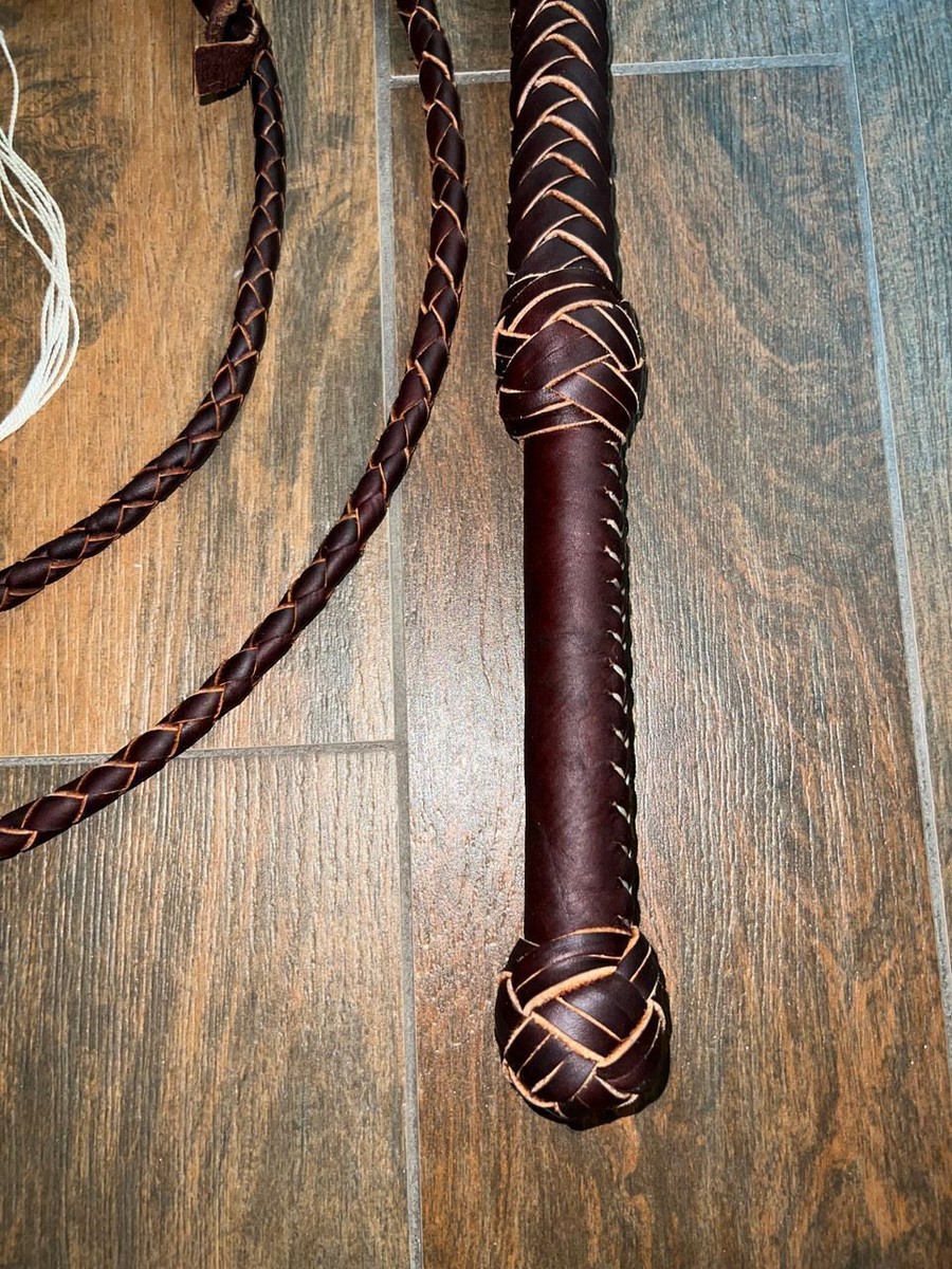 その他 Australian Bullwhip 8feet, Brandy Bull Whip - Burgundy Colored Leather 8 Ply - 8ft Handmade | eBay
