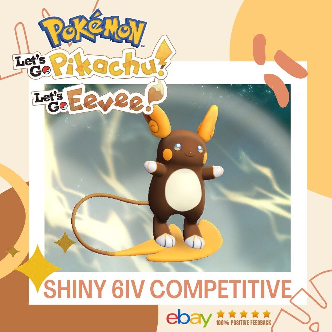 Shiny Alolan Raichu / Pokemon Let's Go / 6IV Pokemon / Shiny Pokemon