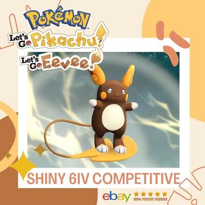 Raichu Alolan Shiny ✨ Pokémon Let’s Go Pikachu Eevee Battle Ready IV  Competitive 