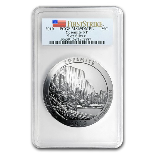 2010 5 oz Silver ATB Yosemite MS-69 DMPL PCGS (FirstStrike®) - 第 1/3 張圖片