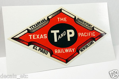 T&P Railway TEXAS PACIFIC Vintage Style DECAL / Vinyl Sticker, Luggage Label