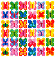 36 COLORFUL 1/2" MINI BUTTERFLY SCRAPBOOKING STICKERS SEALS 4"X4 5/8" Sheet
