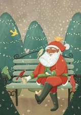 LPG Greetings Santa in the City Christmas Cards, 7.75", Multicolor, 16-Pack