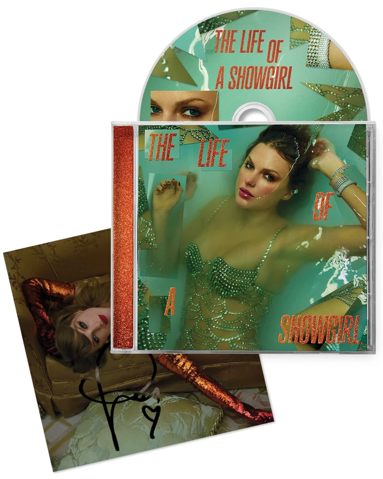 CD Taylor Swift The Life Of A Showgirl + Foto firmada a mano 1, 2 y 4 CONJUNTO DE PAQUETES Foto 3 de 4