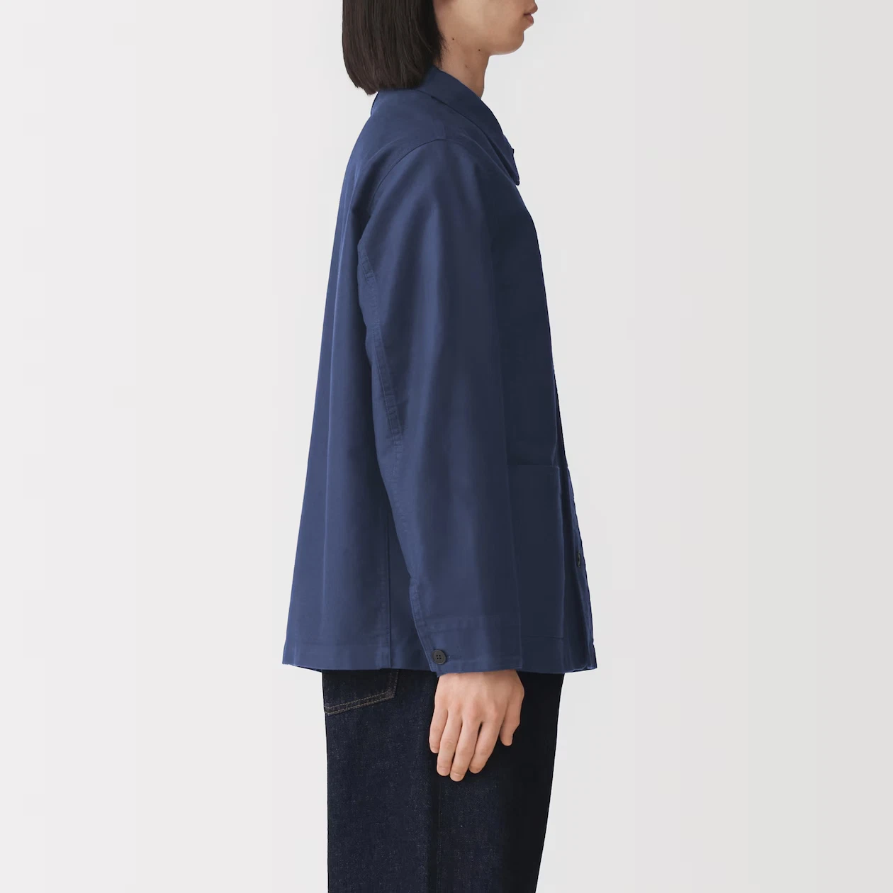 MUJI Mens Organic Cotton Kapok Moleskin Coverall Jacket Dark Brown FedEx - product detail image 3