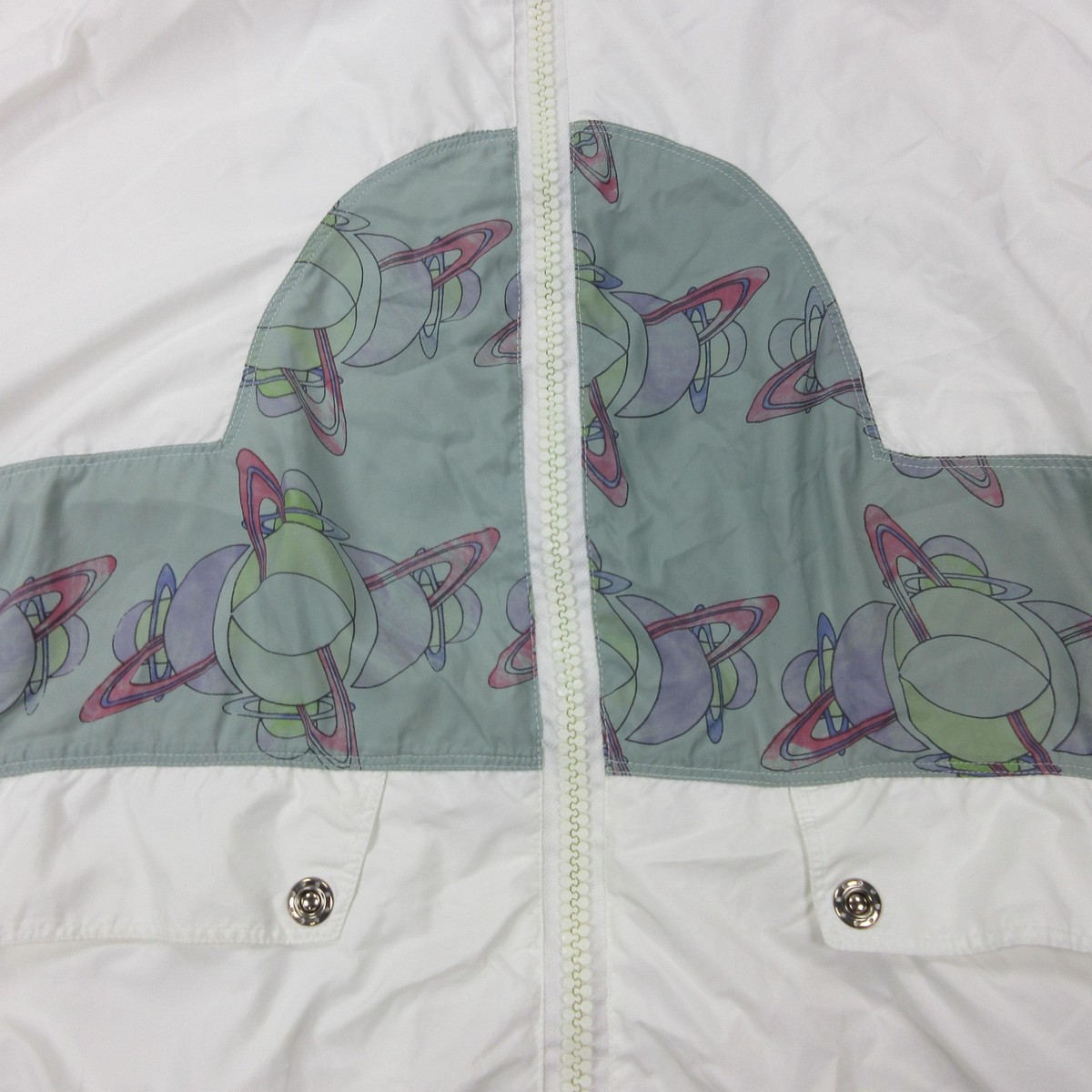 Vintage Ellesse Jacket Mens 44 White Tennis Windbreaker Full Zip