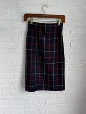 Vintage 90s Burberrys Burberry Navy Plaid Skirt Nova Check wool size XS/S