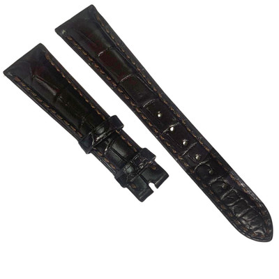 Genuine Patek Philippe Dark Brown Leather Watch Band - 19mm x 16mm | OEM Quality