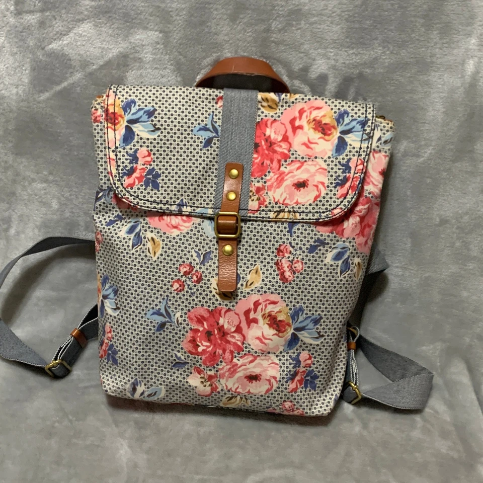Mochila floral Cath Kidston London correas ajustables cremallera bolsillo defecto Foto 3 de 4