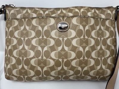 COACH Light Khaki/Beige PEYTON DREAM C Signature PVC Swing Pack Crossbody
