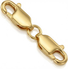 925 Sterling Double Lobster Claw Clasp Gold Necklace Clasps and Closures Jewelry