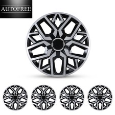 15inch Universal Hubcaps For Steel Wheel Rims Cover Snap On With Rings Set Of 4