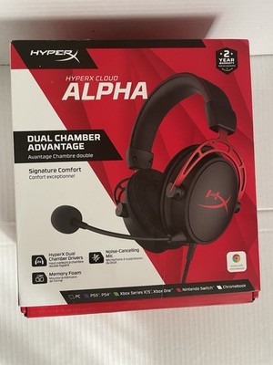 HyperX Cloud Alpha Gaming Headset (Black/Red) Wired - New Open Box